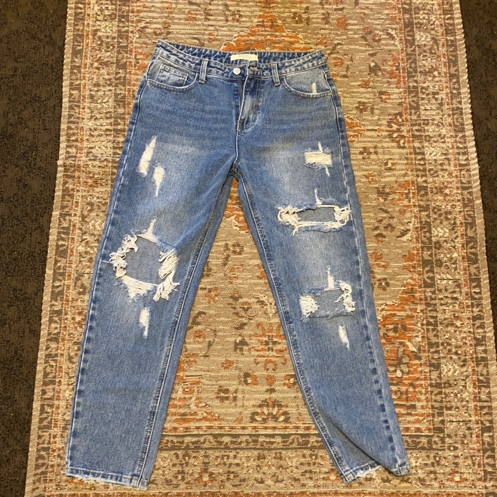 Nasty Gal high-waisted distressed jeans
